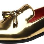 ELANROMAN Men's Patent Leather Loafers Wedding Party Prom Shoes